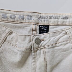 S.O.N.G. Teen/Women's Cream Cargo Street Jeans